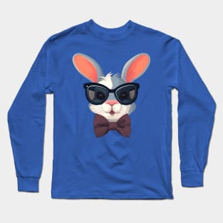 Dapper Bunny in a Bow Tie and Sunglasses Long Sleeve T-Shirt